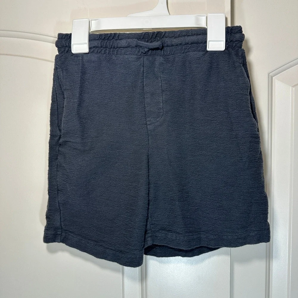 Zara‎ Short & Shirt Set Kids 11-12 Gray Textured Relax and Play Seersucker 2pc